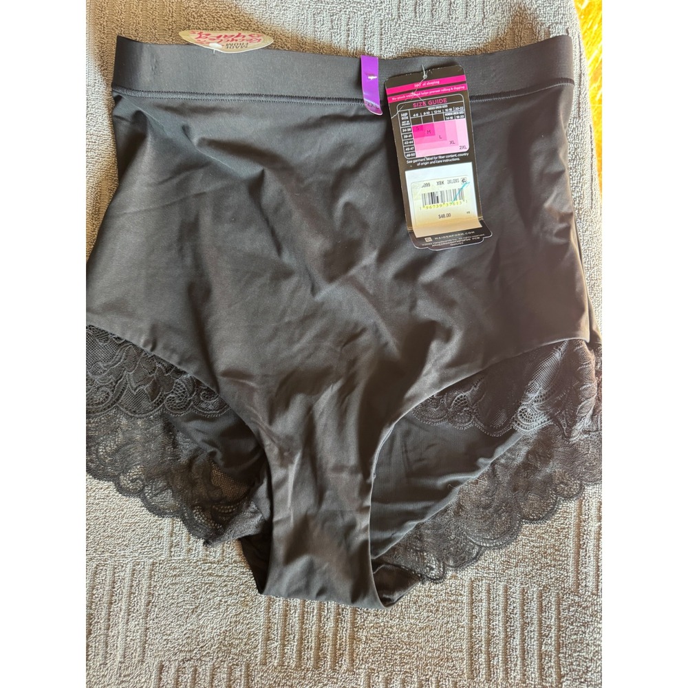 Maidenform Firm Control Mid-Brief Shapewear Black Lace Trim DMS099 2XL NWT
New